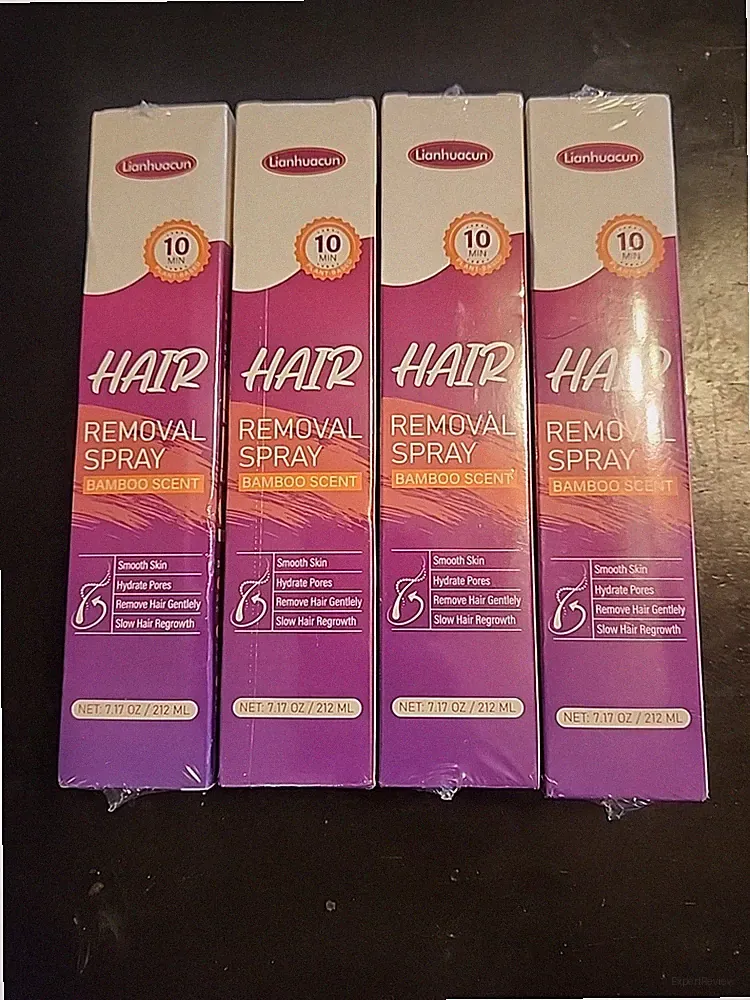 4 Pk Lot Hair Removal Spray for Men & Women 10 Min Hair Off Bamboo Scent 7.17oz