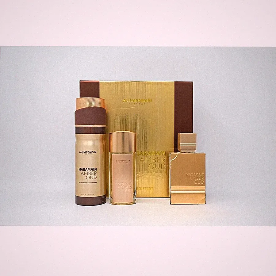 Al Haramain Amber Oud Gold Edition 3 Pc Gift Set