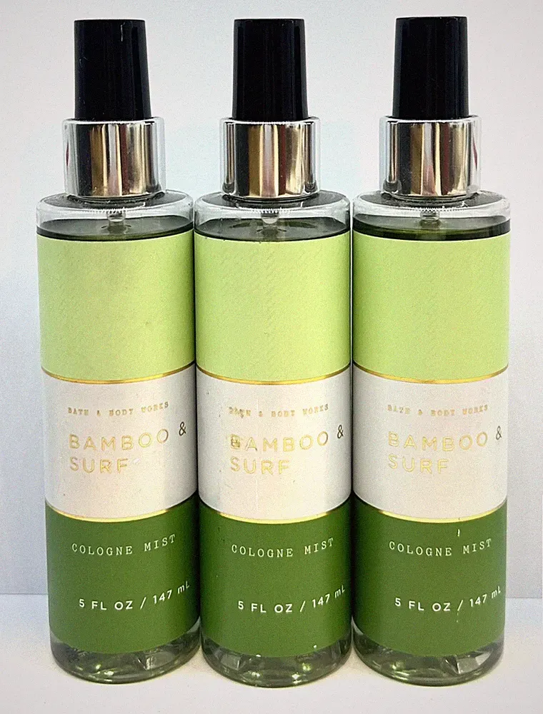 Bath & Body Works BAMBOO & SURF 3pc Fragrance Mist Spray 5oz Cologne *READ”