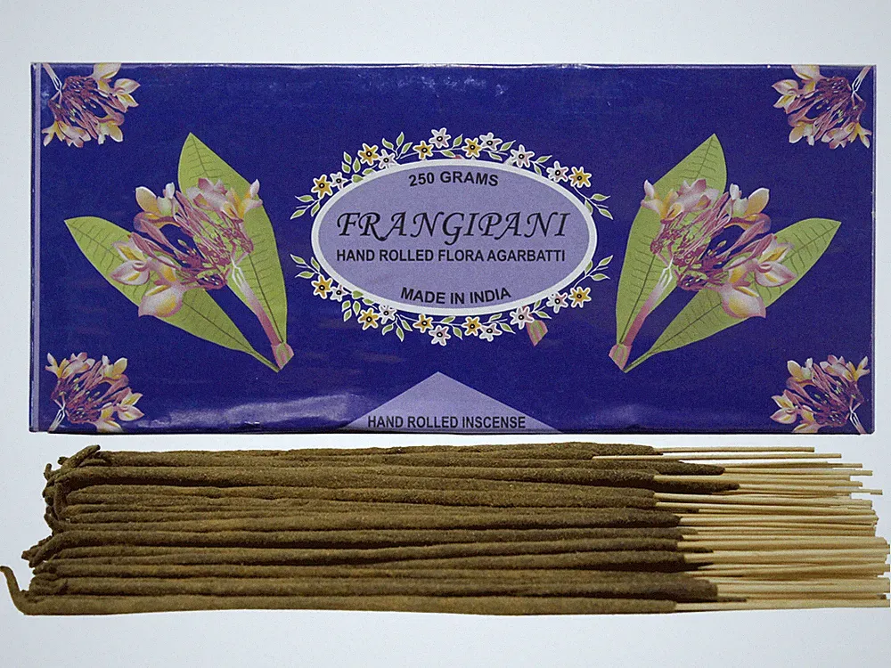 Flora Agarbatti Natural Frangipani Fragrance Hand Rolled Incense Stick 250 Grams