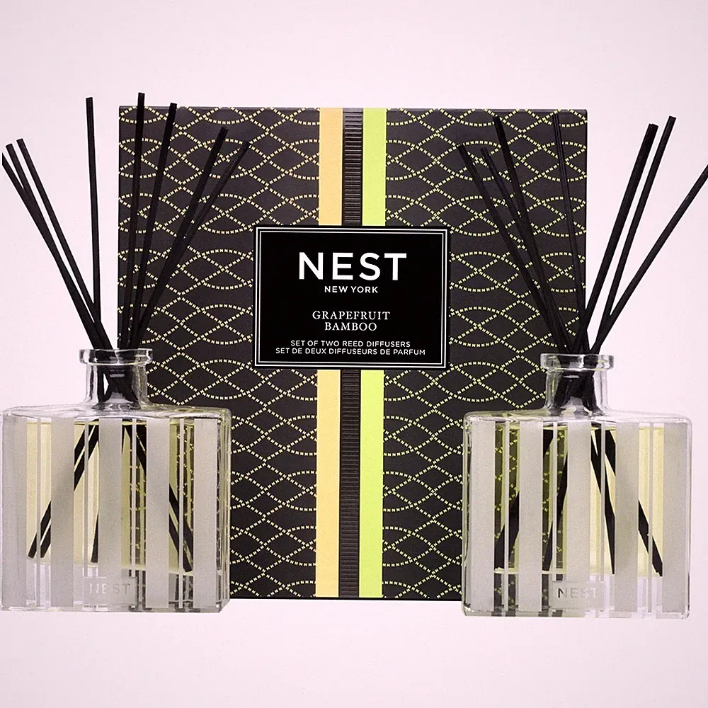 NEST New York Fragrances Bamboo & Grapefruit Reed Diffuser Duo Gift Set