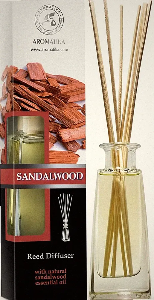 Reed Diffuser Sandalwood 3.4 Fl Oz - Fresh & Long Lasting Fragrance - Gift Set w