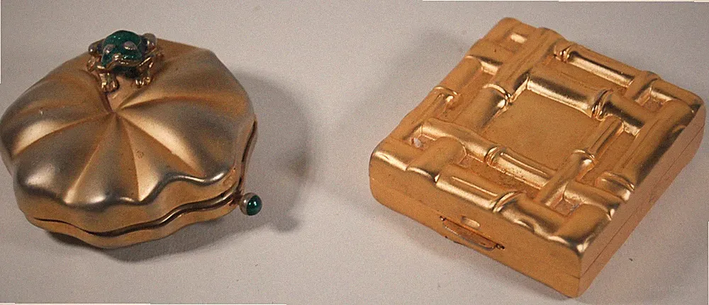 VINTAGE ESTEE LAUDER BAMBOO POWDER / PRINCE CHARMING SOLID PERFUME COMPACTS