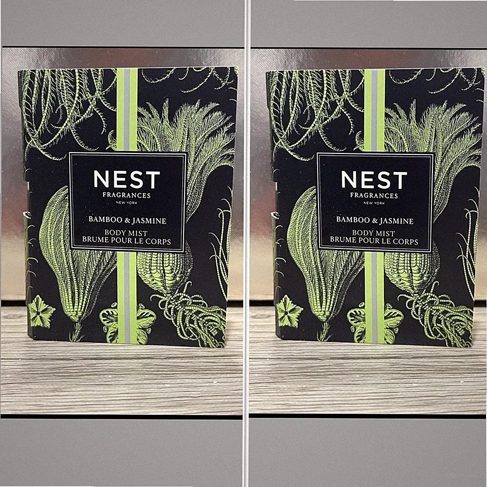 X2 NEST Fragrances Bamboo & Jasmine Body Mist Spray Travel Size 0.05 Fl Oz